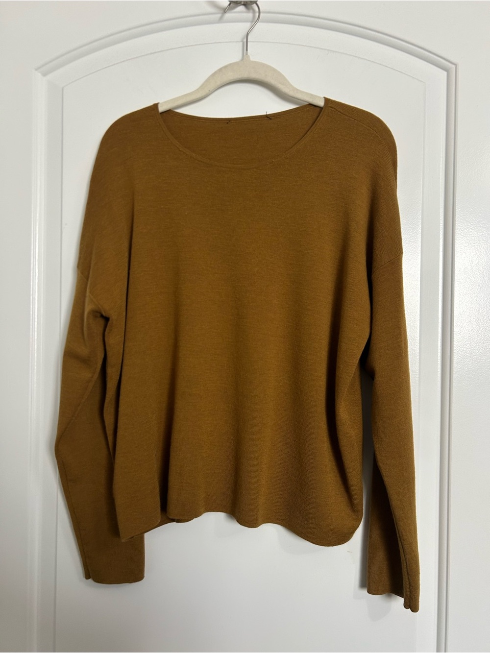 Eileen Fisher 100% Superfine Merino Wool Crewneck Tunic Size M Chic Fall Preppy